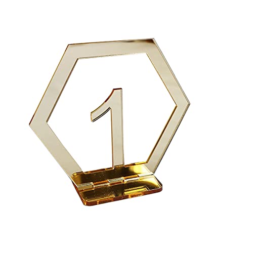 Stainless Steel Table Number,restaurant table numb Gold for Hochzeiten, 1 bis 30 elegante Tischnummernkarten aus Acryl, Tischkarten, 9 × 10 cm, for Partyzubehör for Hochzeiten und Bar Mitzvahs von SAJMAKUWLA