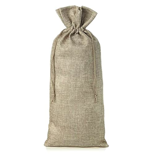 SAKETOS Jute Säckchen Jute Säckchen Jutesack Groß Stoffsäckchen mit Zugband Jute Beutel Mittelgroß Säckchen Stoffbeutel Jutesäckchen Geschenkbeutel Säckchen 1 Stück I 16 x 37 cm – Naturfarbe von SAKETOS