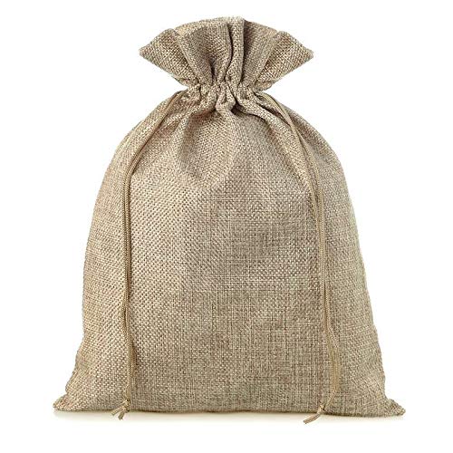 SAKETOS Jute Säckchen Jute Säckchen Jutesack Groß Stoffsäckchen mit Zugband Jute Beutel Mittelgroß Säckchen Stoffbeutel Jutesäckchen Geschenkbeutel Säckchen 1 Stück I 35 x 50 cm – Naturfarbe von SAKETOS