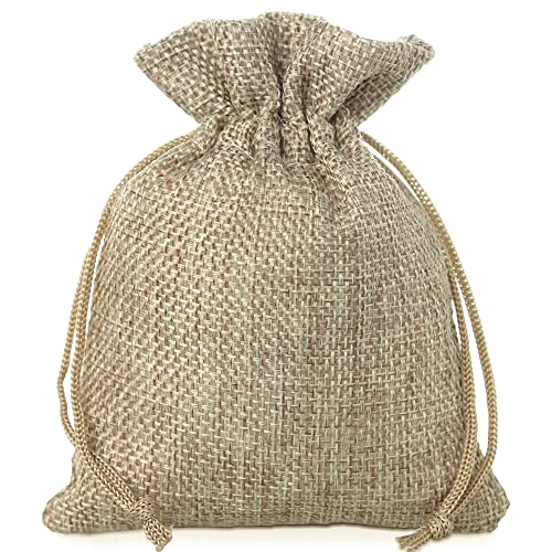 SAKETOS Jutesäckchen 10 Stück Jute Säckchen Jutesack Klein Stoffsäckchen mit Zugband Jute Beutel Kleine Säckchen Kleine Stoffbeutel Jutesäckchen Geschenkbeutel Säckchen I 10 x 13 cm – Naturfarbe von SAKETOS