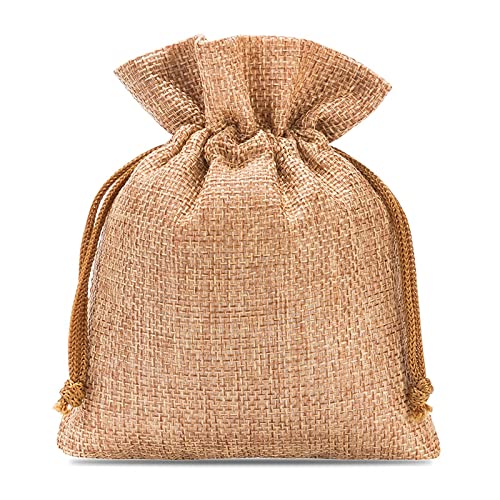 SAKETOS Jutesäckchen 10 Stück Jute Säckchen Jutesack Klein Stoffsäckchen mit Zugband Jute Beutel Kleine Säckchen Kleine Stoffbeutel Jutesäckchen Geschenkbeutel Säckchen I 12 x 15 cm – Hellbraun von SAKETOS