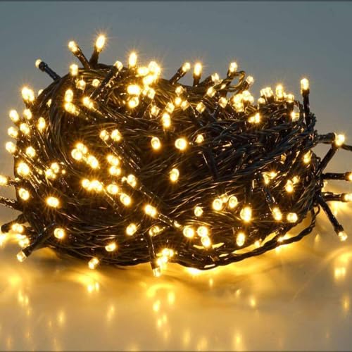 SALCAR 10m 150er LED Lichterkette Weihnachten Außen Innen, 31V Christbaumbeleuchtung Weihnachtsbeleuchtung mit 8 Modi und Memory-Funktion, Warmweiß von SALCAR