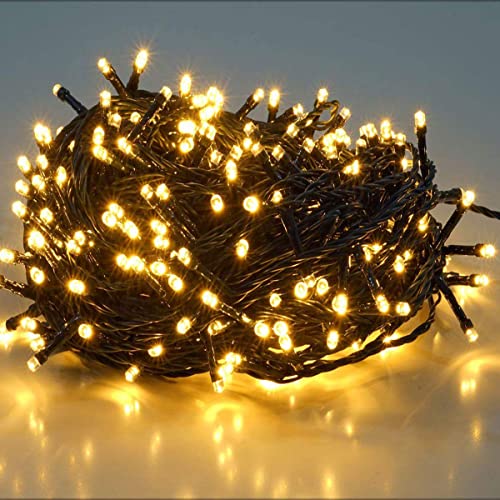 SALCAR 15m 220er Lichterkette Weihnachten LED Deko, 31V Christbaumbeleuchtung Weihnachtsbeleuchtung Außen mit 8 Modi und Memory-Funktion, Warmweiß von SALCAR