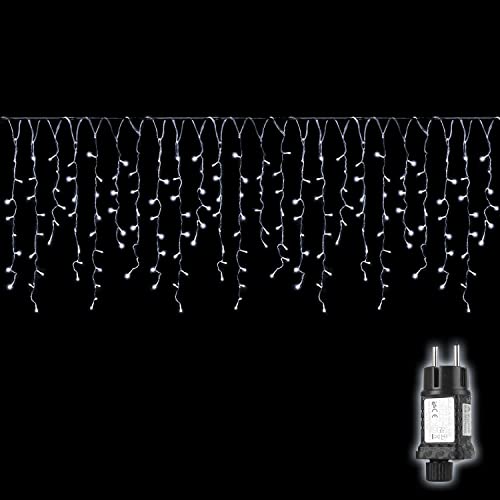 SALCAR 5m LED Eisregen Lichterkette Außen Innen, Lichtervorhang Fenster Weihnachten, Weihnachtsbeleuchtung Strom 31V mit 8 Beleuchtungsmodi und Memory-Funktion, Kaltweiß SALCAR 5m LED Eisregen Lichterkette Außen Innen, Lichtervorhang Fenster Weihnachten, Weihnachtsbeleuchtung Strom 31V mit 8 Beleuchtungsmodi und Memory-Funktion, Kaltweiß von SALCAR