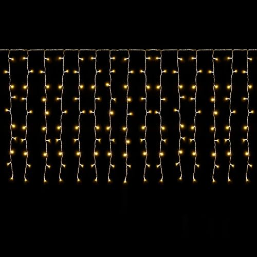 SALCAR 6m x 1m Eisregen LED Lichtervorhang Außen Innen, 300er LED Lichterkette Fenster Weihnachten, Weihnachtsbeleuchtung Hängend mit 9 Modi und Memory-Funktion, Warmweiß von SALCAR