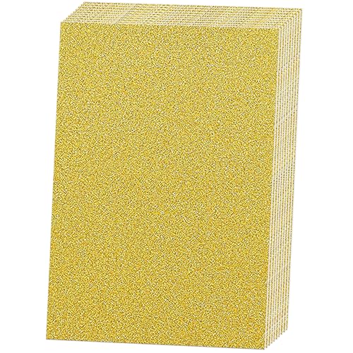 SALEMAR Glitzer-Gold-Kartonpapier, glitzernde Kartons für Cricut, langlebiges Glitzerpapier für die Erstellung von Urlaubsgrußkarten, Kuchenaufsätzen, Hochzeitsbasteln, 250 g/m², 10 Blatt (Gold) von SALEMAR