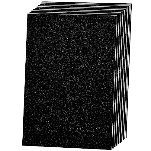 SALEMAR Schwarzer Glitzer-Karton, strapazierfähig (250 g/m²), schwarzes Glitzerpapier, lebendiger Glitzerkarton für Cricut, Grußkarten und Hochzeitsbastelarbeiten, 10 Blatt (schwarz) von SALEMAR