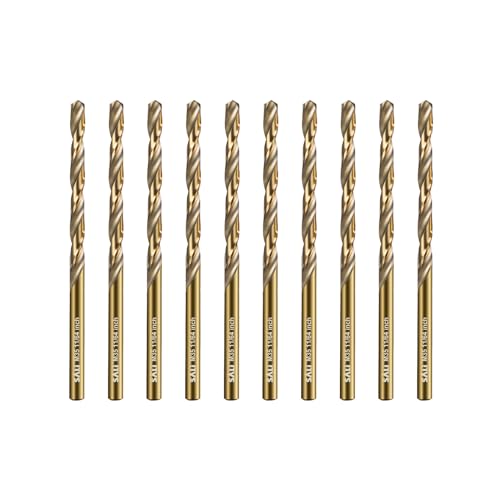 SALI 10 Stücke M35 HSS Cobalt Bohrer Set mit Spiralbohrer 4.5mm HSS-Co Stahlbohrer Eisenbohrer Metallbohrer Set für Holz, Metall, Kunststoff, Aluminium, Hartplastik, Edelstahl von SALI