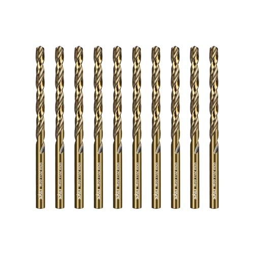 SALI 10 Stücke M35 HSS Cobalt Bohrer Set mit Spiralbohrer 5.5mm HSS-Co Stahlbohrer Eisenbohrer Metallbohrer Set für Holz, Metall, Kunststoff, Aluminium, Hartplastik, Edelstahl von SALI