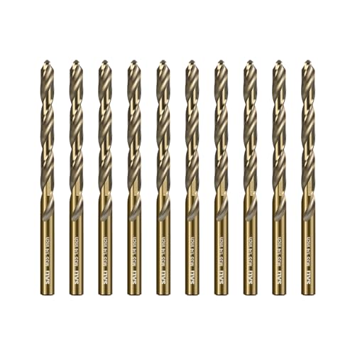 SALI 10 Stücke M35 HSS Cobalt Bohrer Set mit Spiralbohrer 6.5mm HSS-Co Stahlbohrer Eisenbohrer Metallbohrer Set für Holz, Metall, Kunststoff, Aluminium, Hartplastik, Edelstahl von SALI