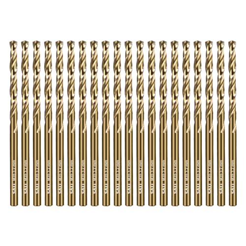 SALI 20 Stücke M35 HSS Cobalt Bohrer Set mit Spiralbohrer 3.2mm HSS-Co Stahlbohrer Eisenbohrer Metallbohrer Set für Holz, Metall, Kunststoff, Aluminium, Hartplastik, Edelstahl von SALI