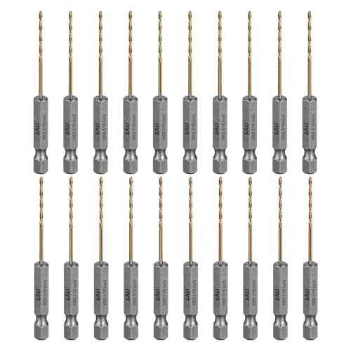 SALI 20 teiliges HSS Bohrer Set Sechskantschaft Schnellbohrkronen Ø 1,5 mm Titan-beschichteter Bohrersatz Schnellwechsel 1/4"-Sechskantaufnahme Spiralbohrer Metallbohrer für Holz Kunststoff Aluminium von SALI