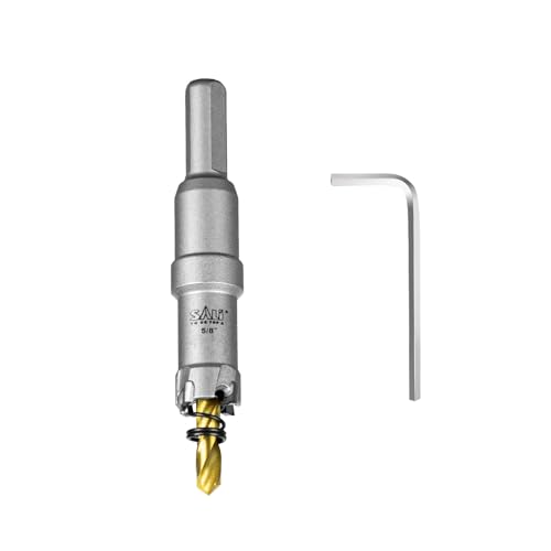 SALI Lochsäge Hartmetall-Bohrer TCT-Metall Lochsäge Bohrer TCT-Bohrer-Lochsägen mit Titanbeschichteter Zentrierbohrer Ideal für Löchern in Edelstahl, Eisen, Legierung, Holz, Kunststoff (Ø 16 mm) von SALI