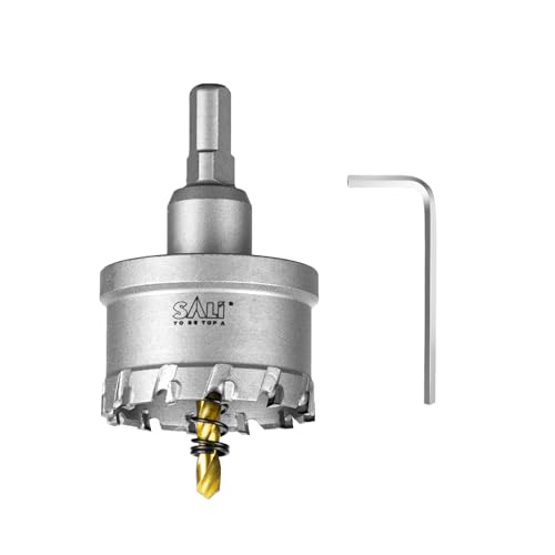 SALI Lochsäge Hartmetall-Bohrer TCT-Metall Lochsäge Bohrer TCT-Bohrer-Lochsägen mit Titanbeschichteter Zentrierbohrer Ideal für Löchern in Edelstahl, Eisen, Legierung, Holz, Kunststoff (Ø 50 mm) von SALI