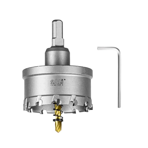 SALI Lochsäge Hartmetall-Bohrer TCT-Metall Lochsäge Bohrer TCT-Bohrer-Lochsägen mit Titanbeschichteter Zentrierbohrer Ideal für Löchern in Edelstahl, Eisen, Legierung, Holz, Kunststoff (Ø 60 mm) von SALI