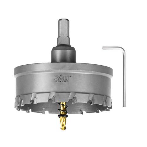 SALI Lochsäge Hartmetall-Bohrer TCT-Metall Lochsäge Bohrer TCT-Bohrer-Lochsägen mit Titanbeschichteter Zentrierbohrer Ideal für Löchern in Edelstahl, Eisen, Legierung, Holz, Kunststoff (Ø 85 mm) von SALI