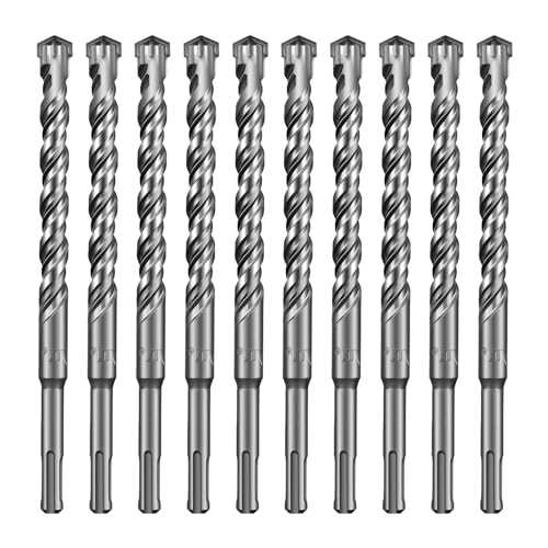 SALI SDS Plus Bohrer Set 16x210mm 10 tlg. Hammerbohrer Set Betonbohrer mit 4 Hartmetall Spitze Präzises Schnelles Bohren in Beton Zubehör Bohrhammer Steinbohrer für Stahlbeton,Naturstein,Ziegelmauer von SALI