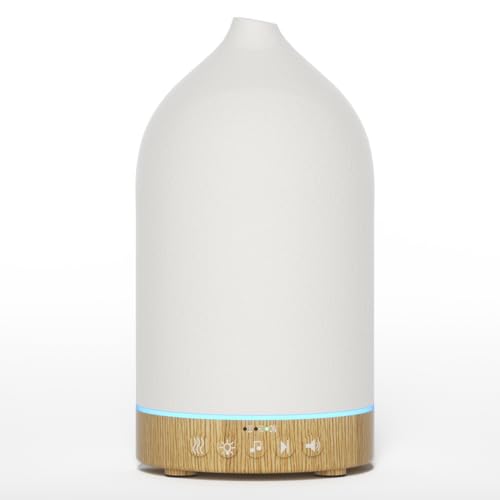 SALKING Keramik Aroma Diffuser, Weißes Rauschen Diffuser für Ätherische Öle, Ultraschall Aromatherapie Duftöl Diffuser, Automatisch Power-Off Duftlampe für Zuhause Büro Yoga 200ml von SALKING