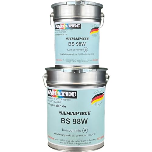 2K Bodenbeschichtung Betonbeschichtung Fliesenbeschichtung Fußbodenbeschichtung Epoxidharz - SamaPoxy BS98W 10Kg/50m² (RAL 1015 Hellelfenbein) von SAMATEC