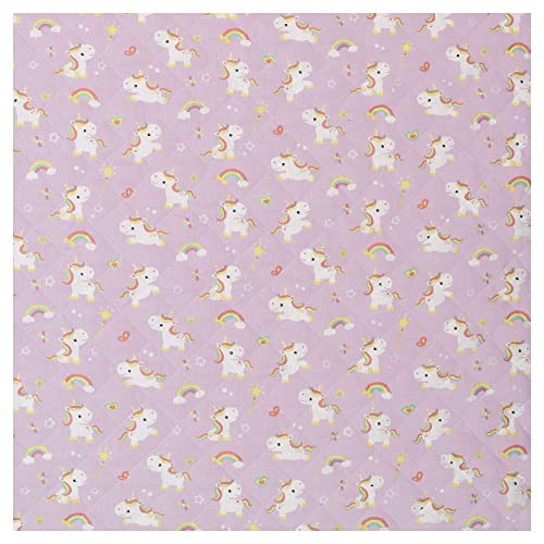 Kleiderstoff Regenbogen-Einhorn Baumwoll-Steppstoff für Kinder Doubleface mit Polyester-Füllung wattiert Meterware 138 x 50 cm Kleiderstoff Regenbogen-Einhorn Baumwoll-Steppstoff für Kinder Doubleface mit Polyester-Füllung wattiert Meterware 138 x 50 cm von SANDNER Stoffhaus