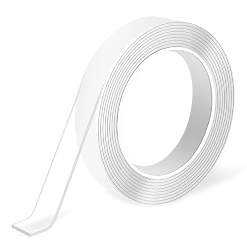 SANLI TAPE Doppelseitiges Klebeband Extra Stark Nano Klebebänder Transparent Ablösbar Klebestreifen Spurloses Wiederverwendbares Klebeband für Teppich, Fotorahmen, Küche (1mmx1.3cmx3m (1 roll)) von SANLI TAPE