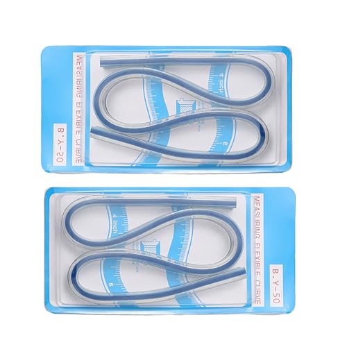 2Pcs Flexible Mess Lineal PVC Maßband Multifunktions Quilten Mess Lineal Werkzeug Für Kleidung Muster Herstellung von SANRLO