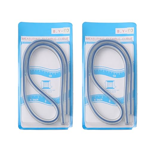 2Pcs Flexible Mess Lineal PVC Maßband Multifunktions Quilten Mess Lineal Werkzeug Für Kleidung Muster Herstellung von SANRLO