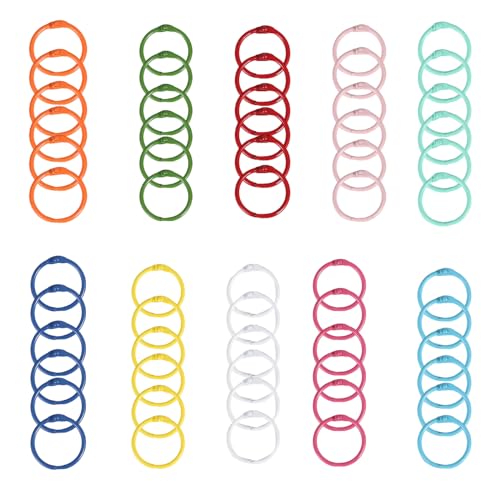 60 x Metall-Binderinge, Buchbinderinge, 30 mm/45 mm, Schlüsselanhänger, Papierringe, Notizbuchringe für die Schule von SANRLO