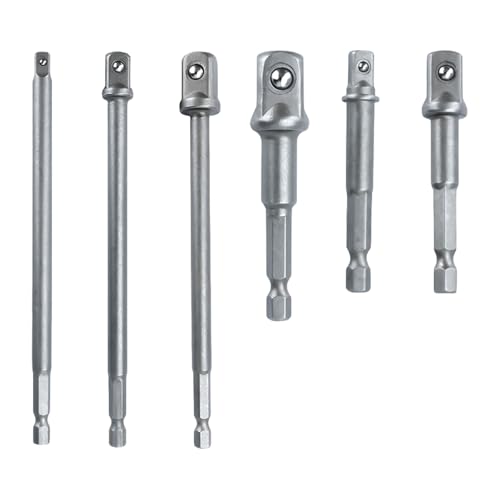 6pcs 1/4 3/8 1/2inch Sockeladapter Bohrer Bit Set Nut Treiber Stromverlängerung Auswirkungen Sechseck Shank Adapter Drills Wrench Sleeve von SANRLO