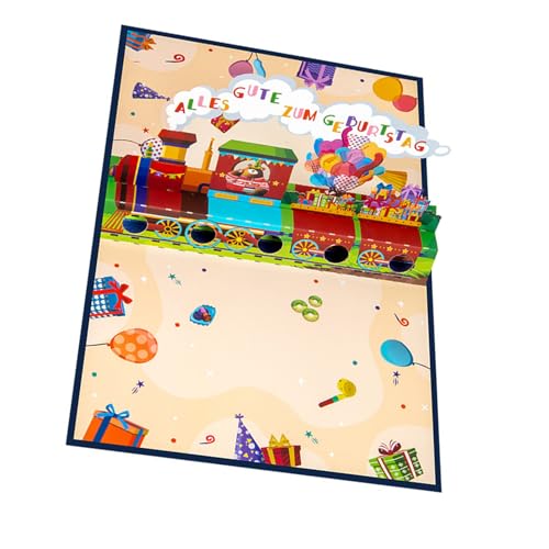 Artistic 3D Birthday Train Card Sturdy Paper 3D Train Birthday Card For Cash Or Gutscheine von SANRLO