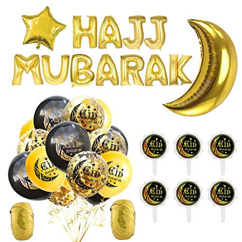 Eid For Lettering Luftballons Sterne Mond Islamische Festival Party Dekorationen Kleine Buchstaben Luftballons Silber von SANRLO