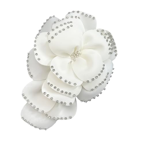 Mehrschichtige Blumen-Strass-Applikation, übergroß, zum Aufnähen für Hochzeit/Abendkleid, Kleidung von SANRLO