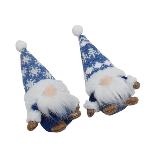 SANRLO 1 Paar Zwerge Zwerge Puppen Figur Polyester Ornament für Heimdekoration Yuletide Sammlerstücke Handgefertigte Anbetung von SANRLO