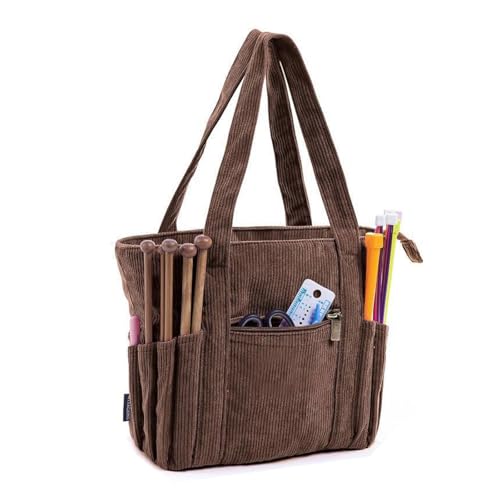 SANRLO Häkeltasche, Strick-Organizer-Tasche für Häkelmuster, Garn, Haken, Nadel, Garn, Tasche, Handwerksprojekt, Tasche, Strickprojekt-Tasche von SANRLO