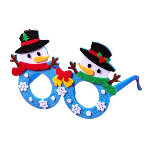 SANRLO Kreative Weihnachtskostüm-Brillenrahmen 5 Stück lustige Cartoon-Weihnachtsmann-Rentier Schneemann Brillenrahmen für Feiern Glitzer Brillenrahmen von SANRLO
