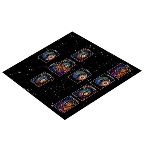 SANRLO Quadratisch Tischtuch Tarot Altars Stoffbrettspielpad Astrologische Oraklabdecke Kartenmatte Göttliche Tischdecke von SANRLO