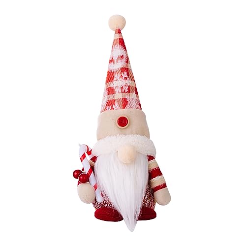 SANRLO Weihnachts-Schneeflocke, rotes Plüsch-Ornament für kreative gesichtslose Puppen für Zuhause, Neujahr, Geburtstag, Weddi von SANRLO