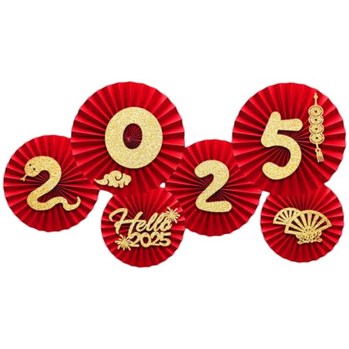 Set mit 6 stabilen Papierfächern, tragbares Zubehör für Silvesterparty, Wandbehang, Ornament, Kunstbedarf von SANRLO