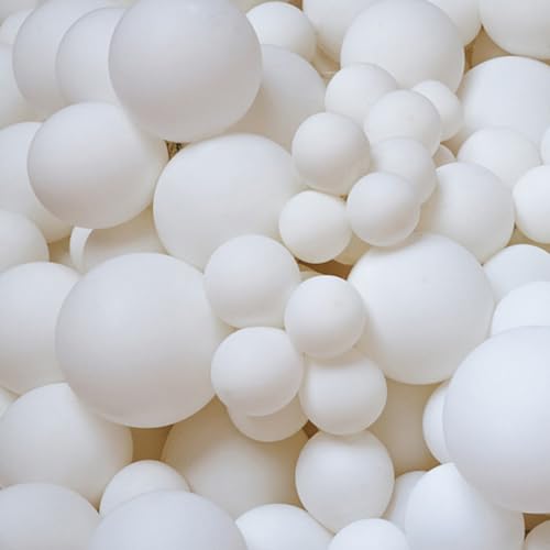 Weiße Latex-Party-Luftballons, 100 Stück, hochwertige Latex-Luftballons als Geburtstagsparty-Ballons/Abschlussballons/Valentinstag-Party-Ballon-Set von SANRLO