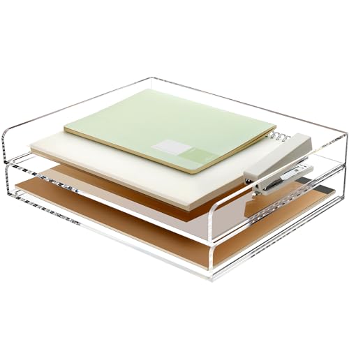SANRUI Briefablage Ablagefächer Stapelbar, Ablagekorb Briefablage A4 quer Stapelbar, 2-Stufige,Transparent, Dokumentenablage, Büro Schreibtisch Organizer SANRUI Briefablage Ablagefächer Stapelbar, Ablagekorb Briefablage A4 quer Stapelbar, 2-Stufige,Transparent, Dokumentenablage, Büro Schreibtisch Organizer von SANRUI