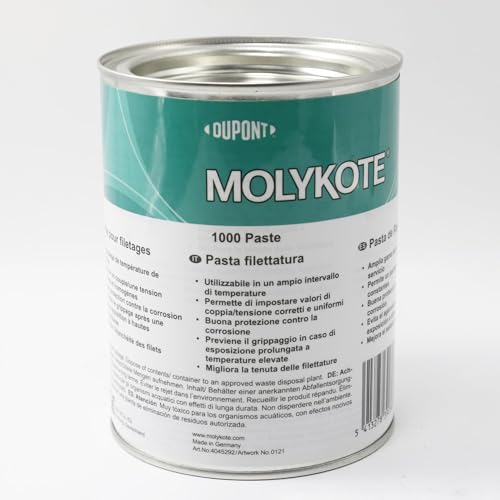 Molykote 1000 Paste, 1 kg, Schmierfett, Festschmierstoff für verschraubte Metallverbindungen, Festfressen verhinderndes Gewinde, Verbindungselemente, hohe Belastung, hohe Temperaturen, braun, blei- un von SANYI