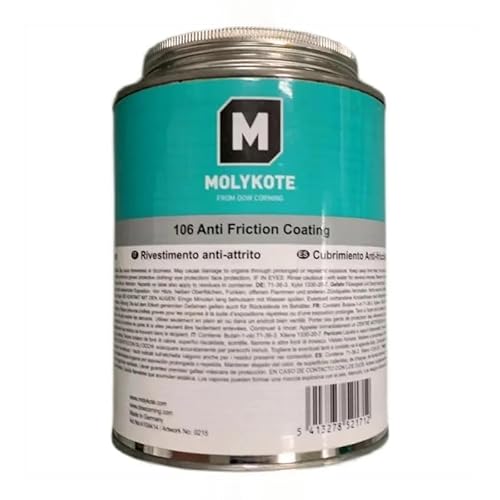 Molykote 106 Anti-Friction Coating 500g Trockenschmiermittel, Hitzefest, für Metalllager-Spindelschmierung, hohe Tragfähigkeit, langanhaltende Wirkung, Federklammer, graue Farbe. von SANYI