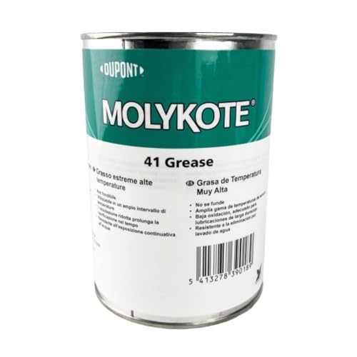 Molykote 41 Extreme High Temperature Grease. 1kg one Can. Lubricant for oven conveyors, steam turbines, pump bearings, and plastic heat-resistant lubrication. Carbon black, silicone-based. von SANYI