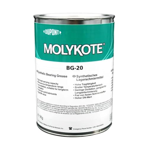 Molykote BG-20 Lubricant Grease 1kg Synthetic Bearing Grease Metal Lubrication Bearing Machining Spindle Bushing Rapid Movement Medium Heavy Loading High Speed High Performance Dow Corning BG-20 von SANYI