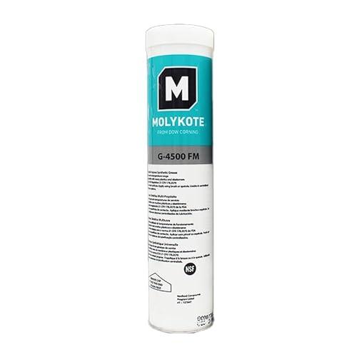 Molykote G-4500 FM 400g. Multifunktionales, lebensmittelechtes, weißes Schmierfett für Lager, Zahnräder, Führungen in Lebensmittelmaschinen, mit PTFE, leichte Konsistenz, Aluminiumkomplex. von SANYI