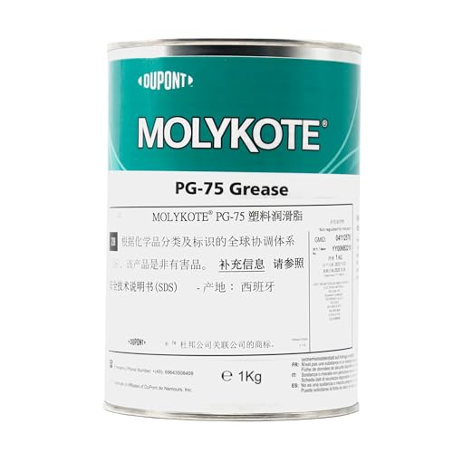 Molykote PG-75 Plastislip Grease 1kg (Form Dow Corning Neue Verpackung) für Kunststoff-Metall-Schmierung, Fahrzeug-Spurstangen-Gelenk, Steuerkabel, Getriebe, Pumpe, Lager, leichte Belastung, niedrige von SANYI