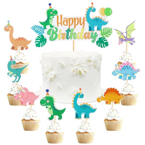 25 Stück Dinosaurier Cupcake Topper Tortendeko Set,Cake Topper Dino,Geburtstagstorte Dekoration,Dino Geburtstag Deko,Kuchen Topper für Kinder Junge Mädchen SANYUANHE 25 Stück Dinosaurier Cupcake Topper Tortendeko Set,Cake Topper Dino,Geburtstagstorte Dekoration,Dino Geburtstag Deko,Kuchen Topper für Kinder Junge Mädchen SANYUANHE von SANYUANHE