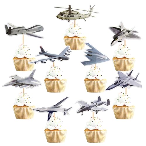 SANYUANHE 18 Stücke Tortendeko Flugzeuge,Airplane Cupcake Topper,Hubschrauber Flugzeug Thema Geburtstagskuchen Dekorationen,Flugzeug-Kuchen-Deko Kinder Happy Birthday Party Supplie SANYUANHE 18 Stücke Tortendeko Flugzeuge,Airplane Cupcake Topper,Hubschrauber Flugzeug Thema Geburtstagskuchen Dekorationen,Flugzeug-Kuchen-Deko Kinder Happy Birthday Party Supplie von SANYUANHE