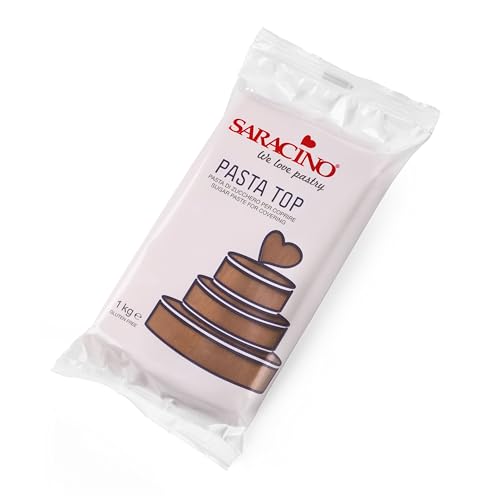 SARACINO We love pastry Zuckerpaste Top für Abdeckung 1000 g Made in Italy (braun) von SARACINO We love pastry