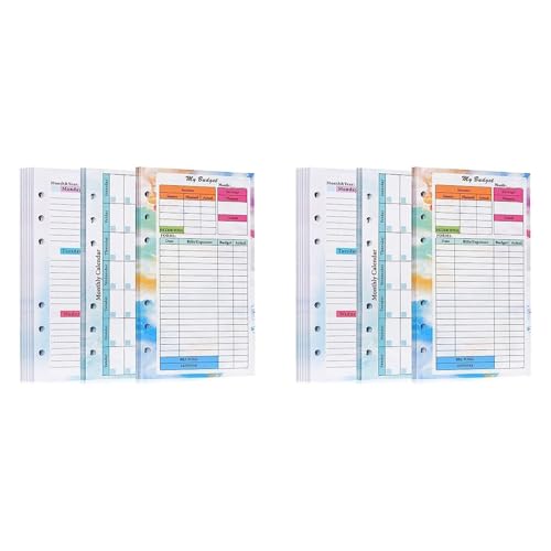 SAROAD 2 Set A6 Budget Planner Refill 82 Blatt Monats-Wochenplaner Notizblock 6 Löcher für A6 Binder Cover Save A von SAROAD